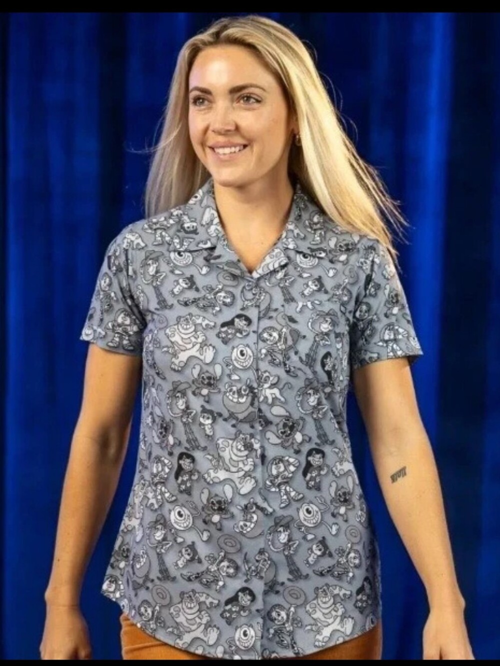 RSVLTS Disney 100th "Pie-Eyed Party” Kunuflex Button Up Shirt Women's XL